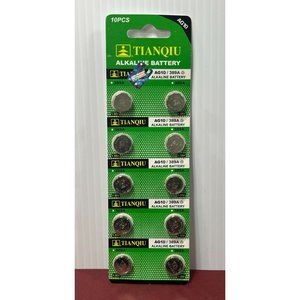 TIANQIU - 10 Pcs Alkaline Battery AG10 / 389A - 1.55 V